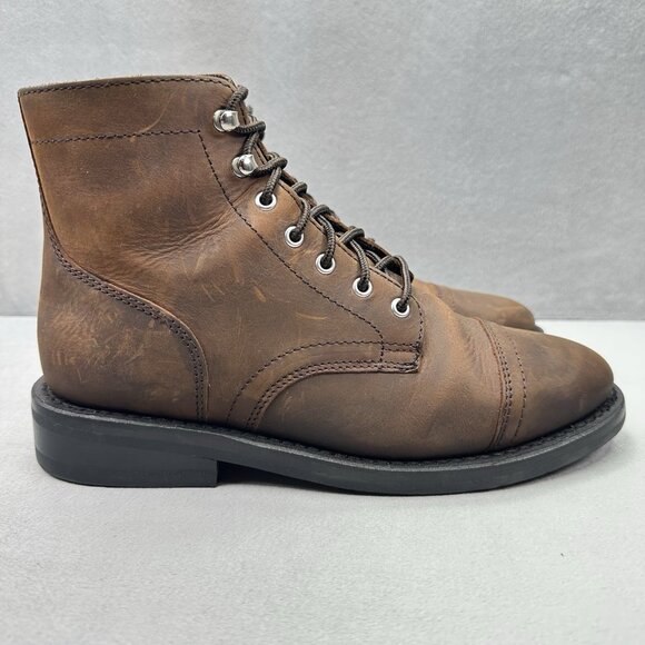 Thursday Captain Everyday Mens Size 7 Boots Burnt Copper Brown Leather Cap Toe - Picture 1 of 8